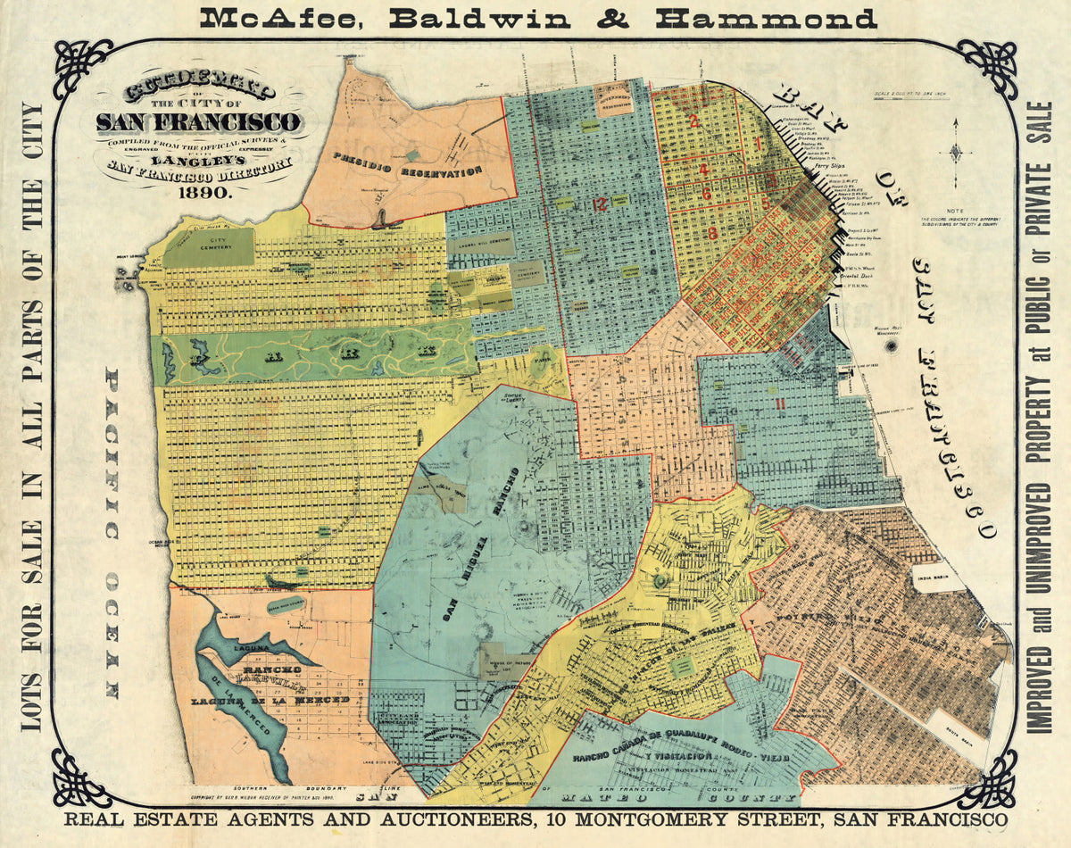 Preview of Vintage Map of San Francisco, California 1890