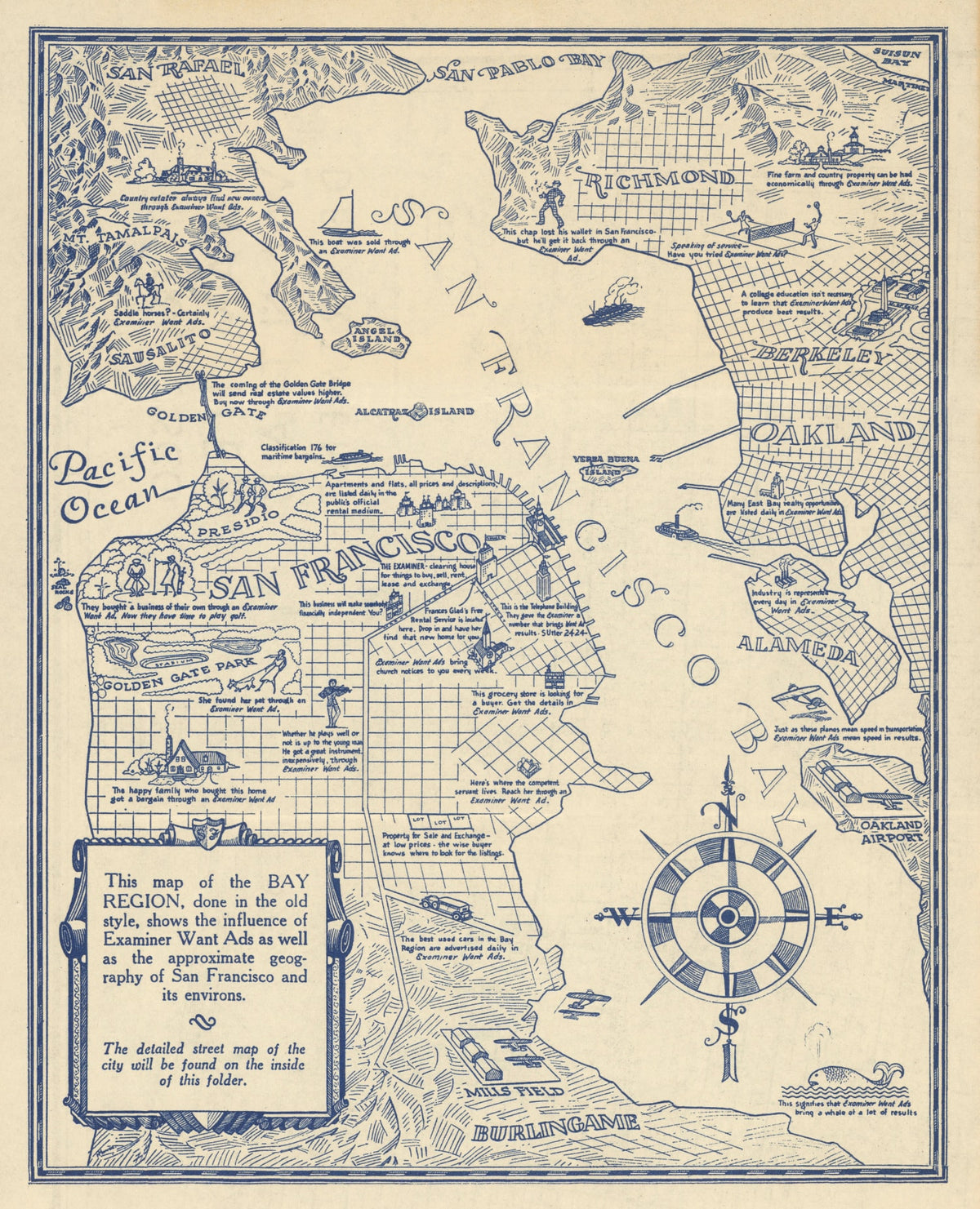 Preview of Vintage Map of San Francisco, California 1925