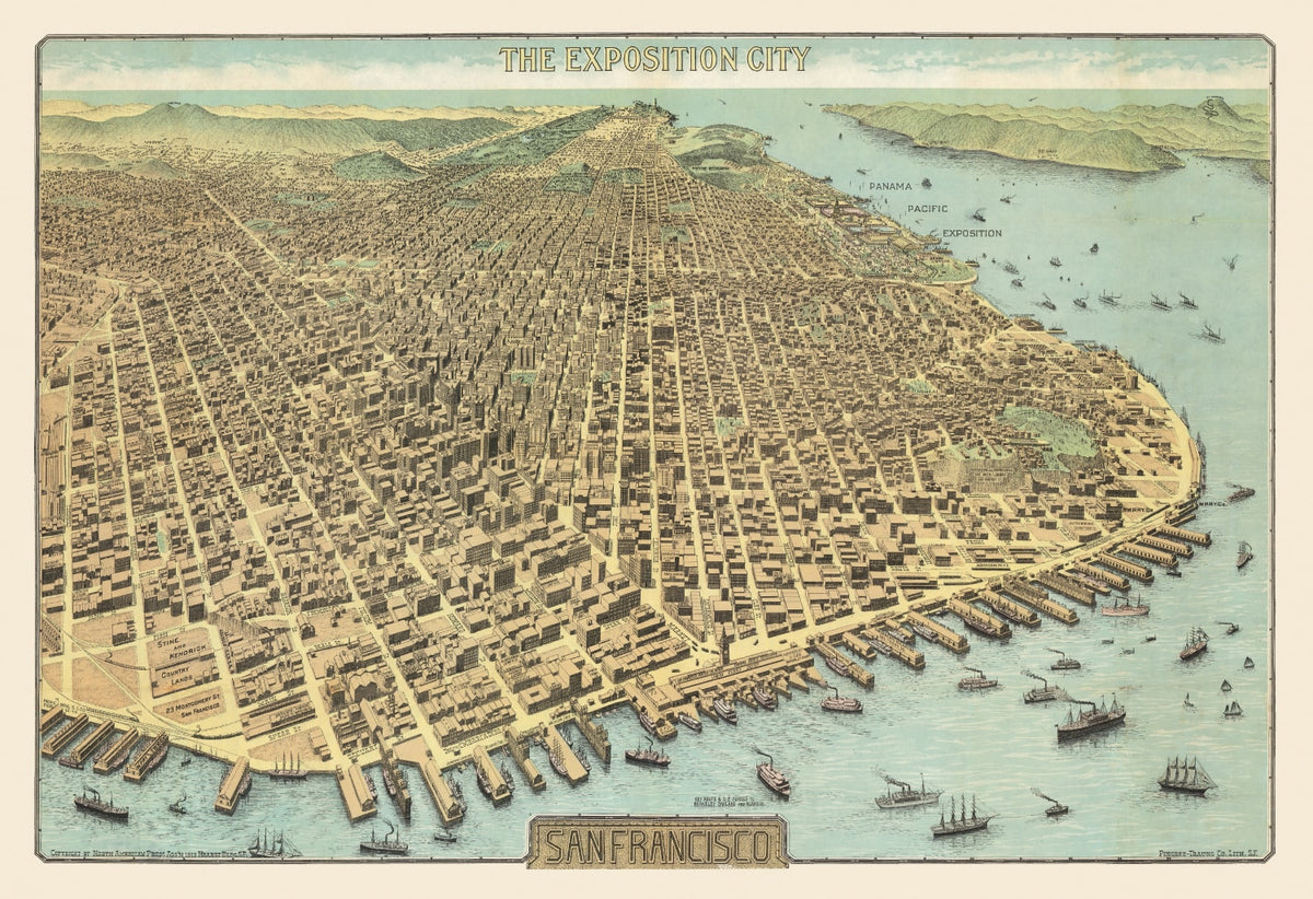 Preview of Vintage Map of San Francisco, California 1913