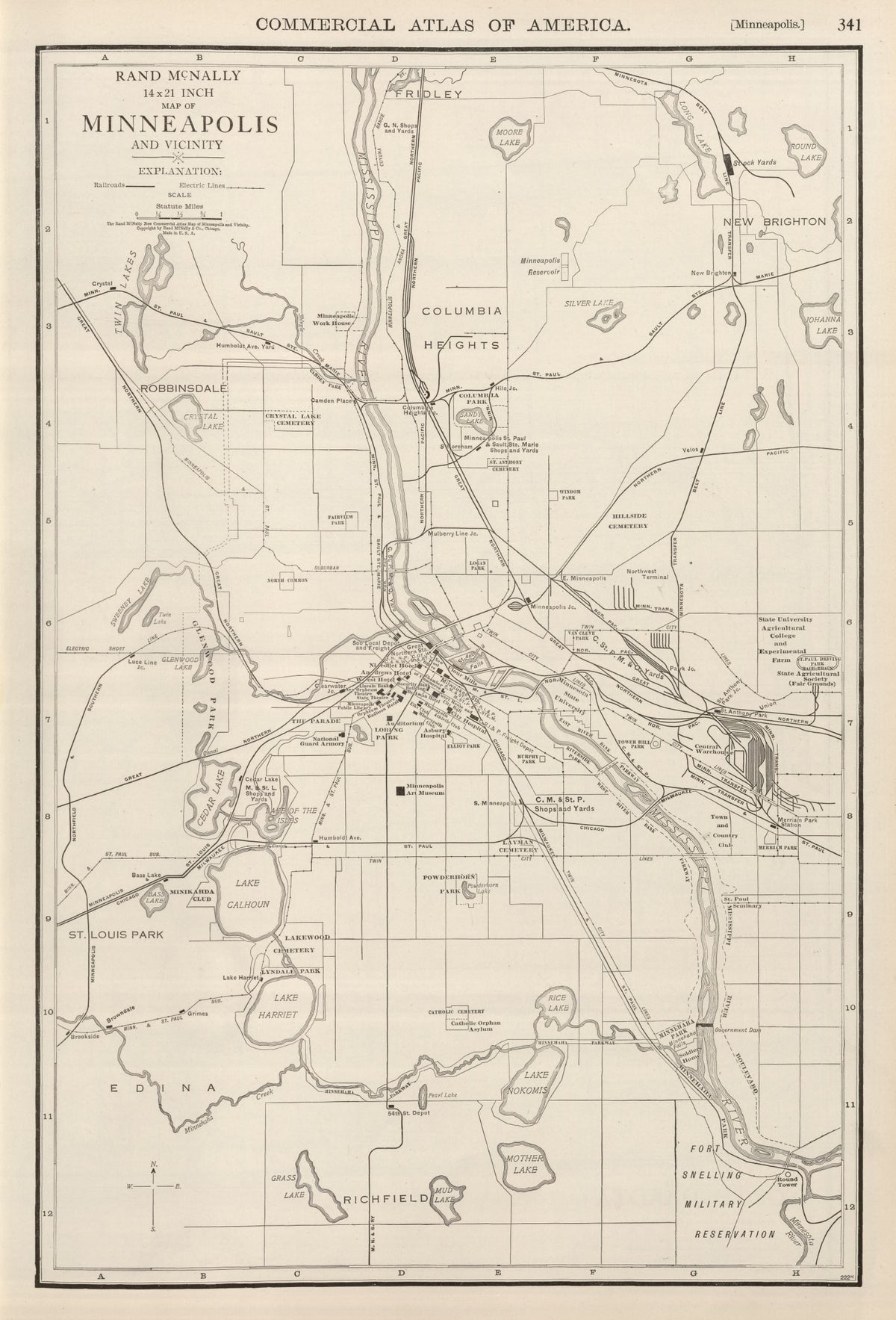 Preview of Vintage Map of Minneapolis, Minnesota 1924