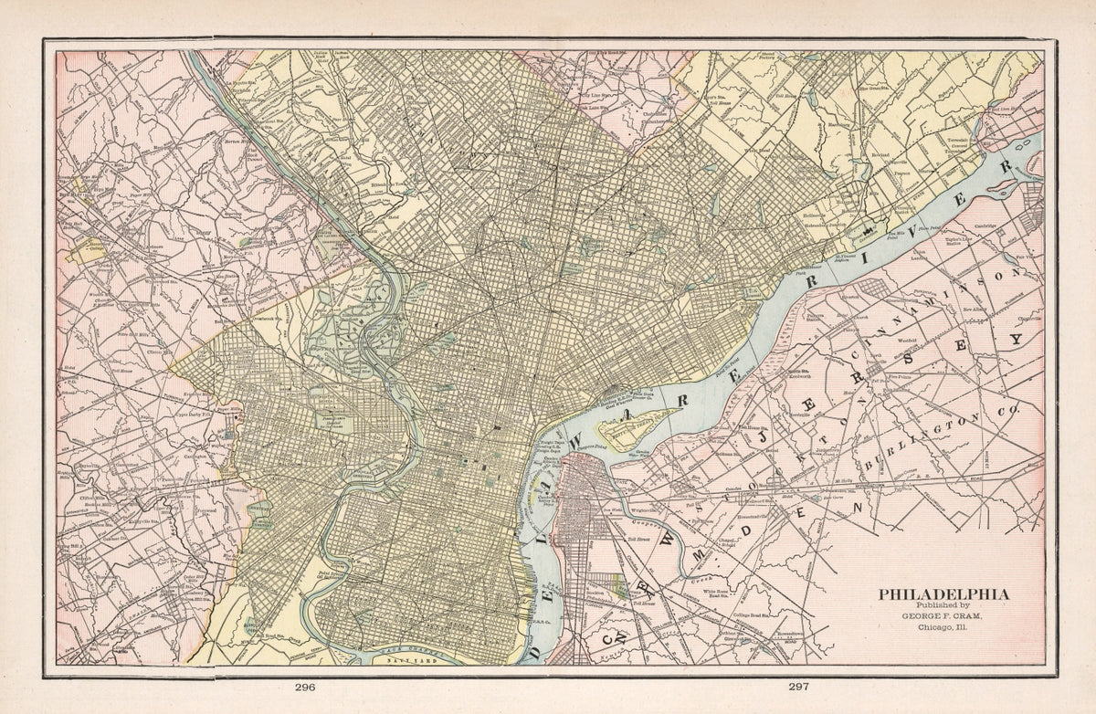 Preview of Vintage Map of Philadelphia, Pennsylvania 1901
