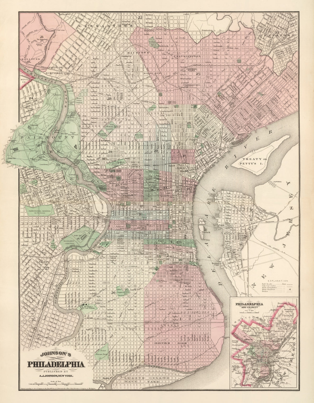 Preview of Vintage Map of Philadelphia, Pennsylvania 1886