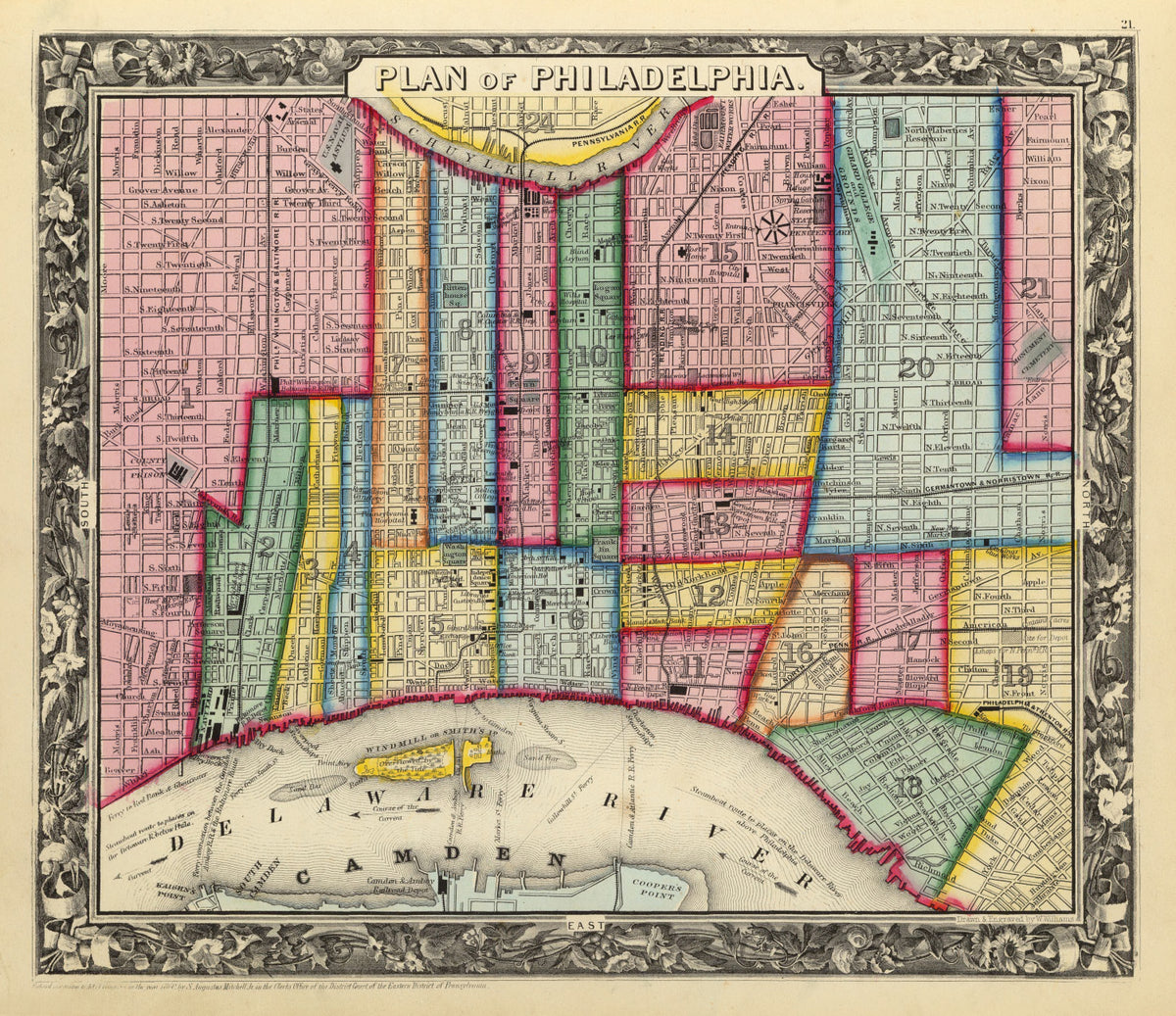 Preview of Vintage Map of Philadelphia, Pennsylvania 1860