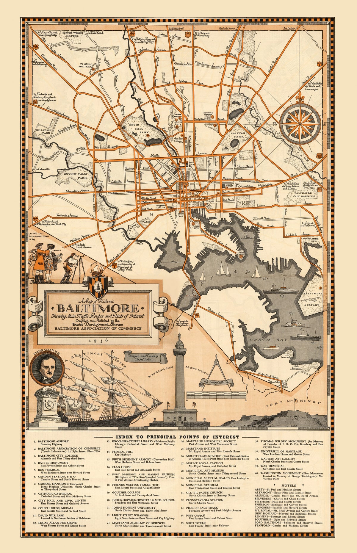 Preview of Vintage Map of Baltimore, Maryland 1936