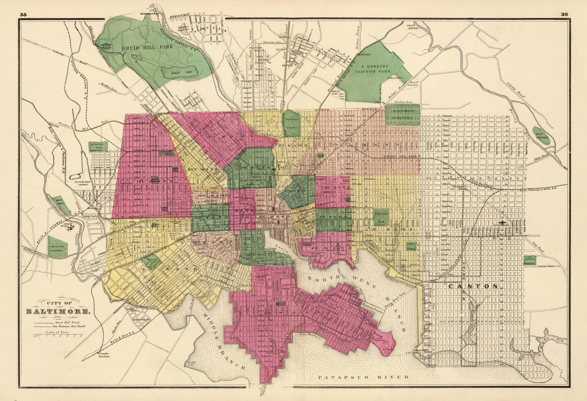 Preview of Vintage Map of Baltimore, Maryland 1873