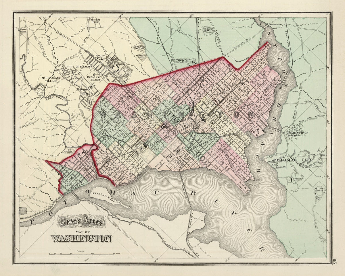 Preview of Vintage Map of Washington, DC 1874