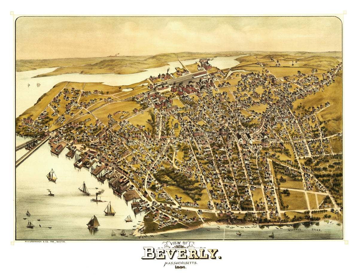 Preview of Vintage Map of Beverly, Massachusetts 1886