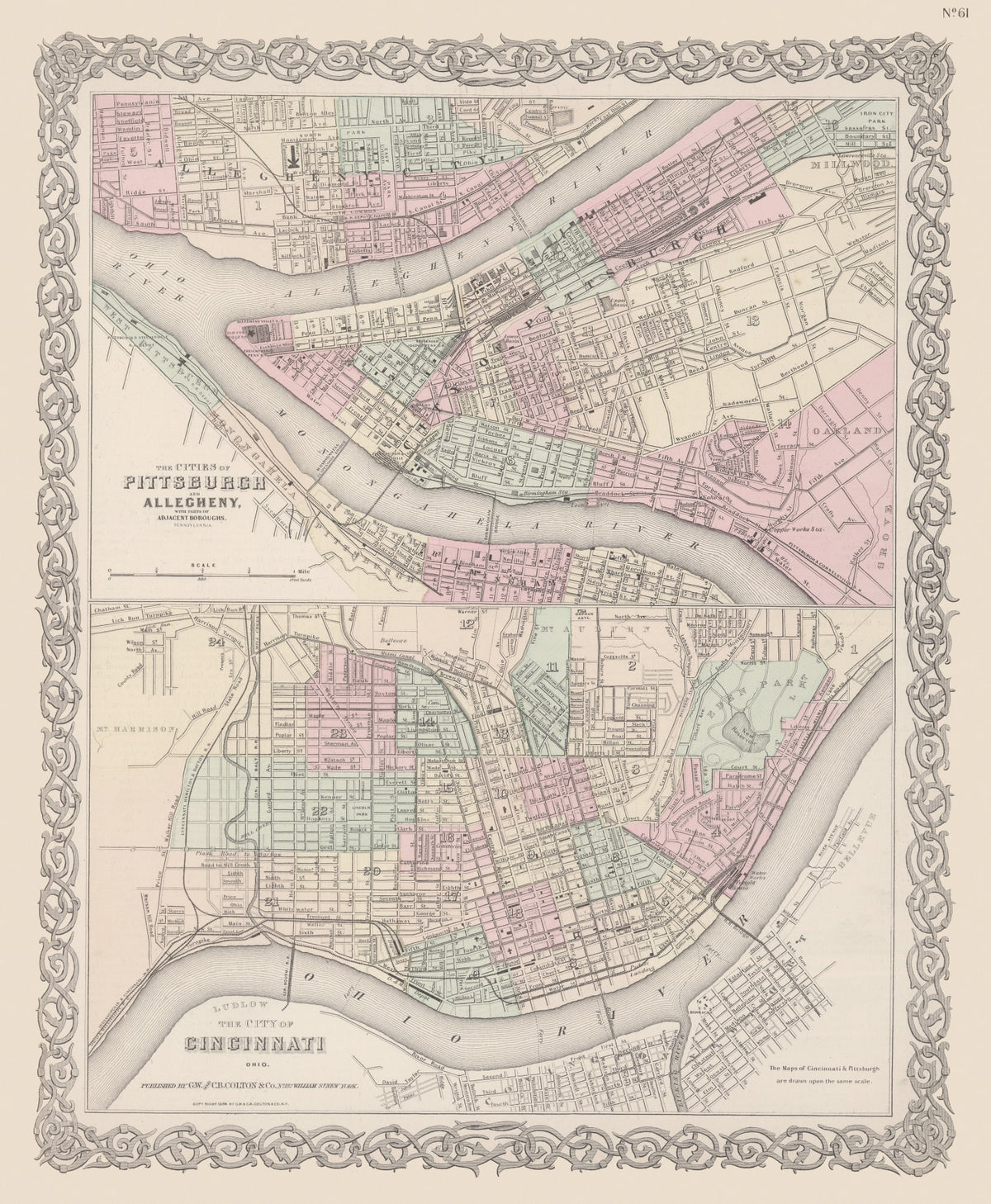 Preview of Vintage Map of Pittsburgh, Pennsylvania 1886