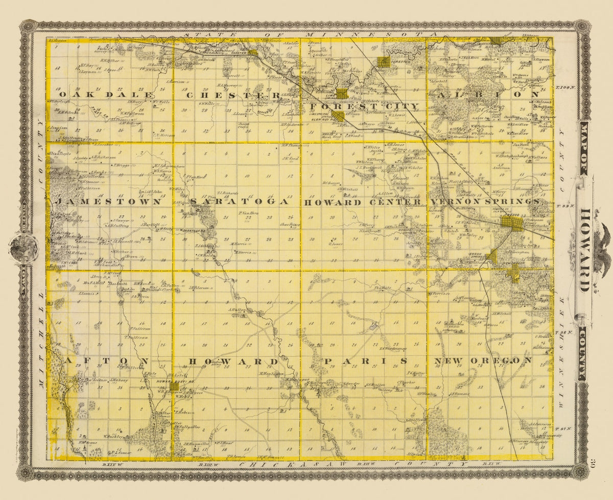 Preview of Vintage Map of Howard County, Iowa 1875