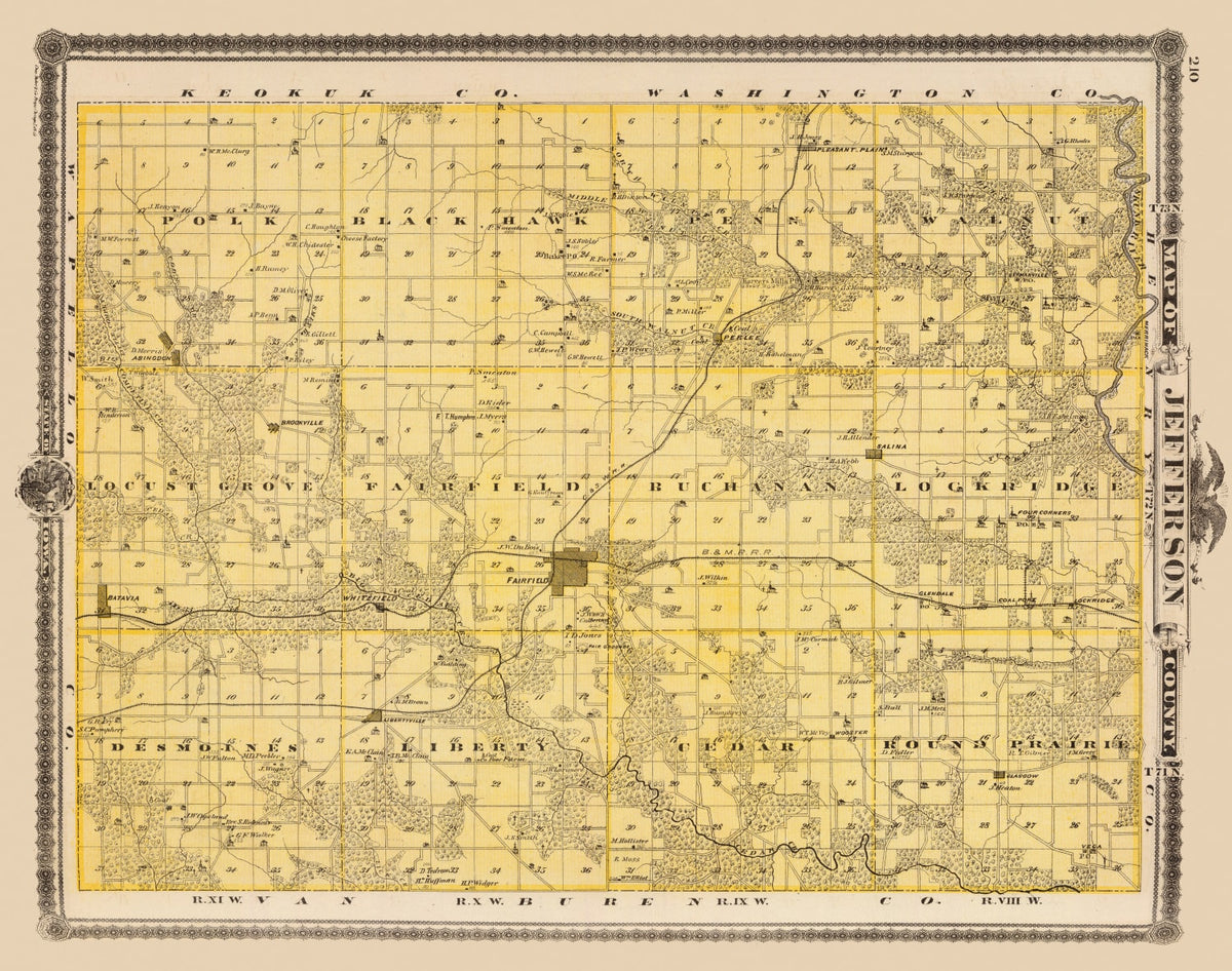 Preview of Vintage Map of Jefferson County, Iowa 1875