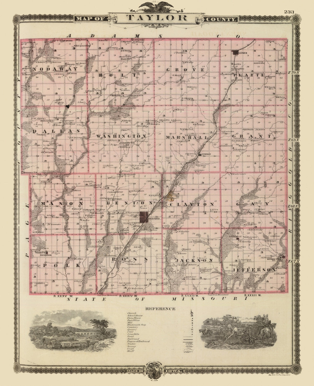 Preview of Vintage Map of Taylor County, Iowa 1875