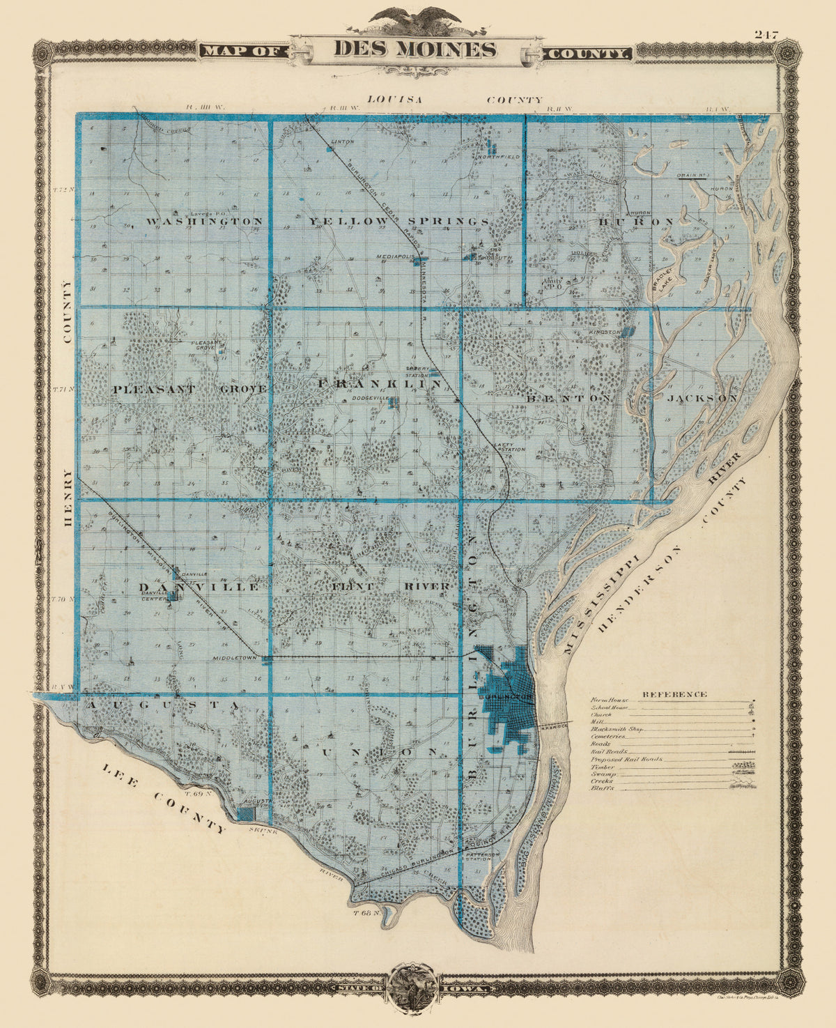Preview of Vintage Map of Des Moines County, Iowa 1875