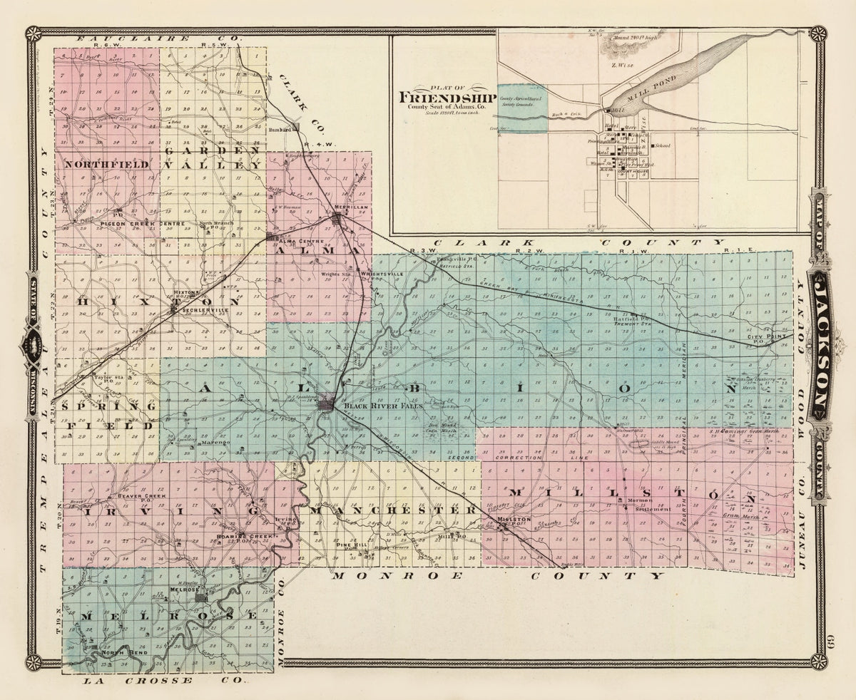 Preview of Vintage Map of Jackson County, Wisconsin 1878