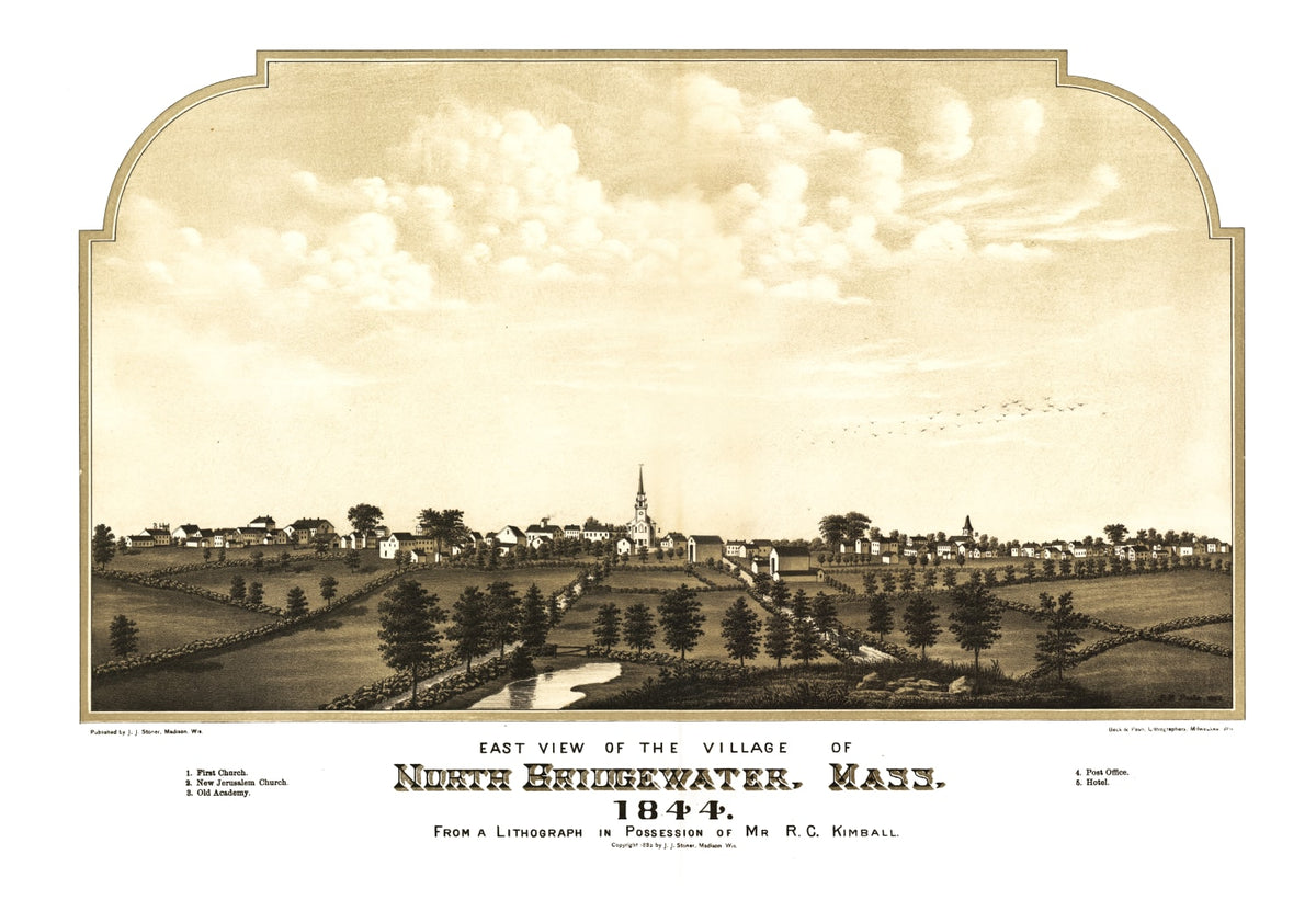 Preview of Vintage Map of North Bridgewater, Massachusetts 1882