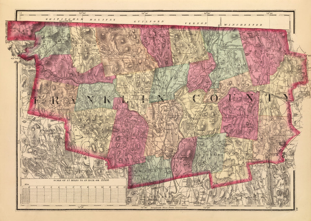 Preview of Vintage Map of Franklin County, Massachusetts 1871
