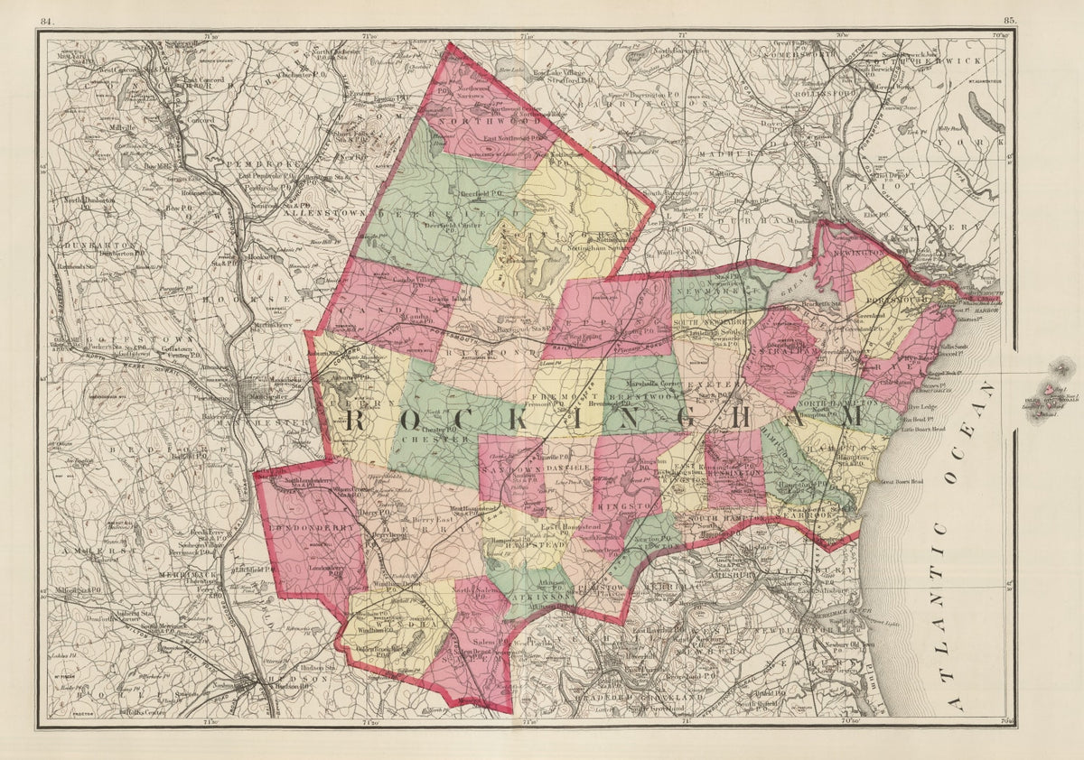 Preview of Vintage Map of Rockingham County, New Hampshire 1877