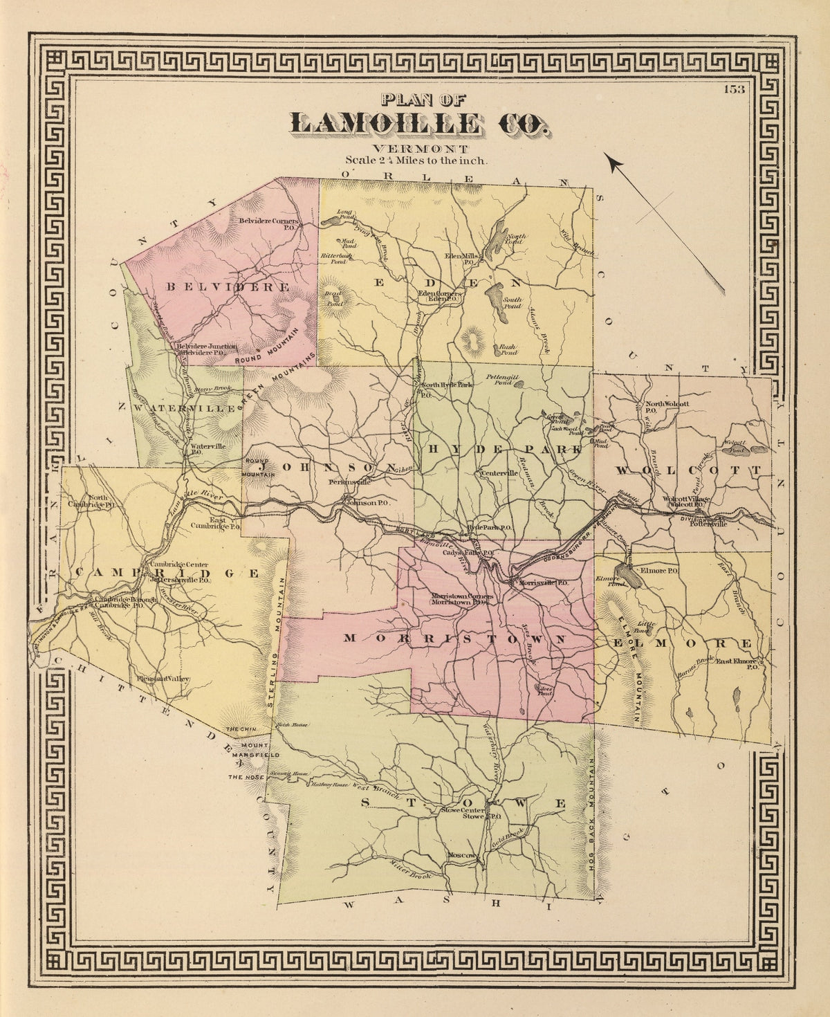 Preview of Vintage Map of Lamoille County, Vermont 1876