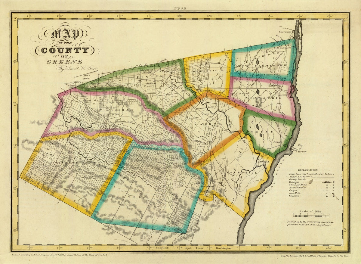 Preview of Vintage Map of Greene County, New York 1829