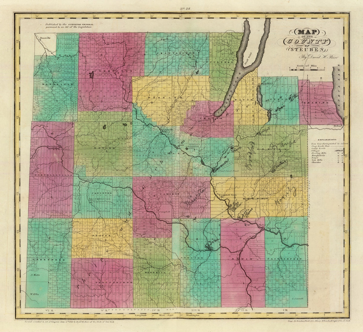 Preview of Vintage Map of Steuben County, New York 1829