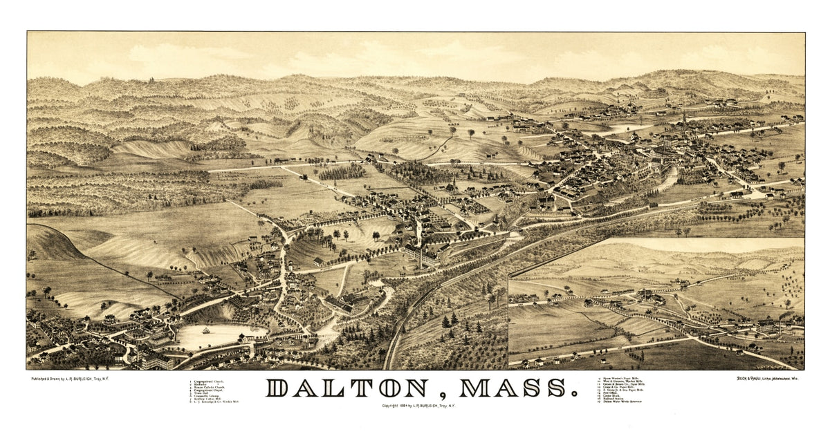 Preview of Vintage Map of Dalton, Massachusetts 1884
