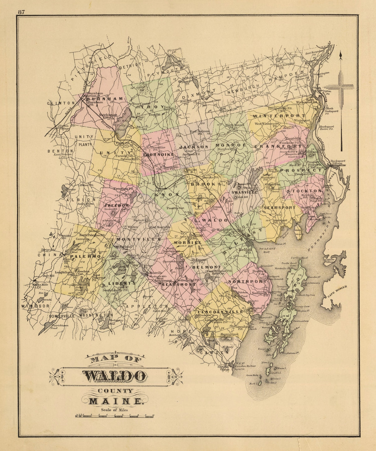 Preview of Vintage Map of Waldo County, Maine 1885