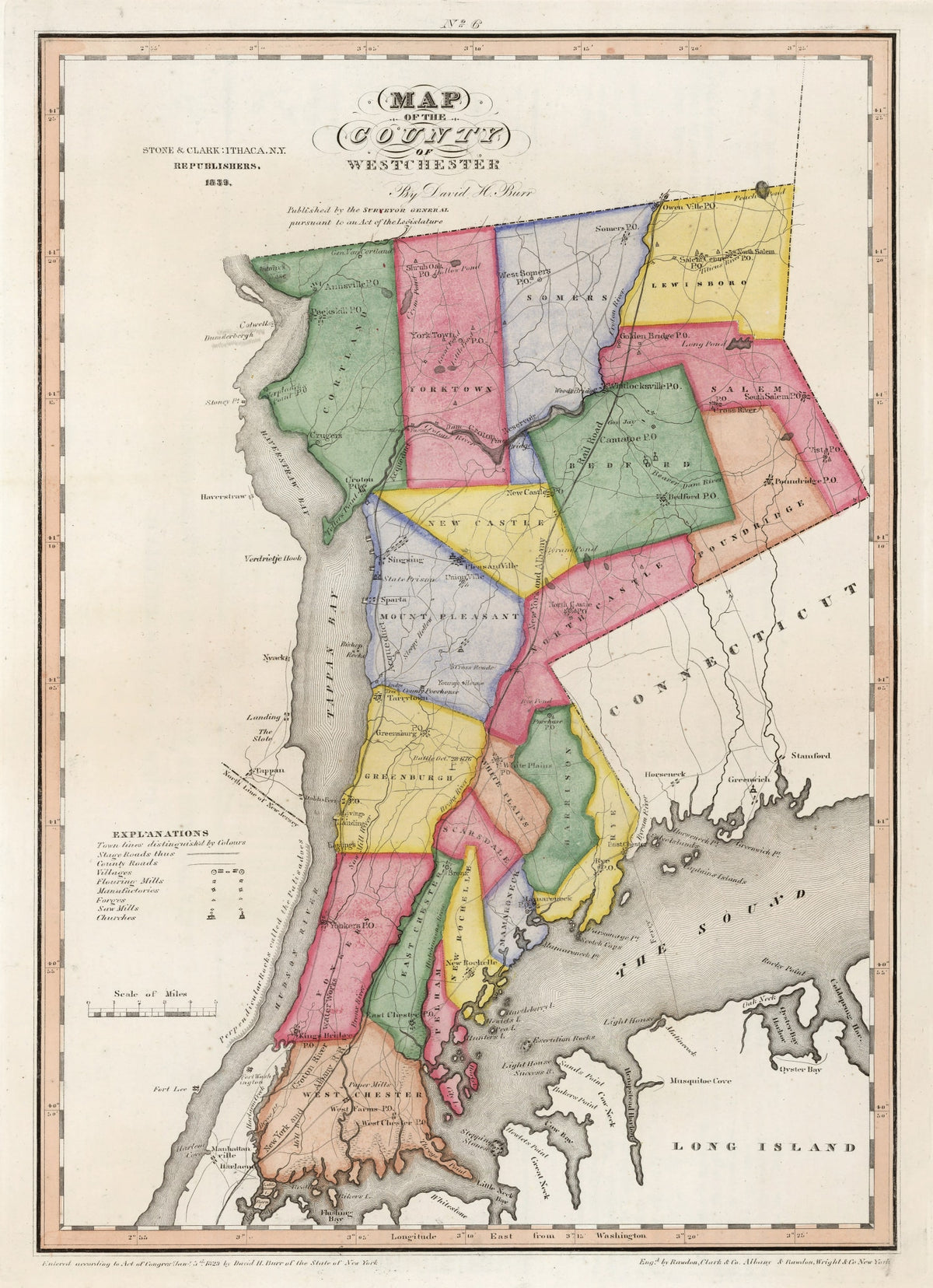 Preview of Vintage Map of Westchester County, New York 1839