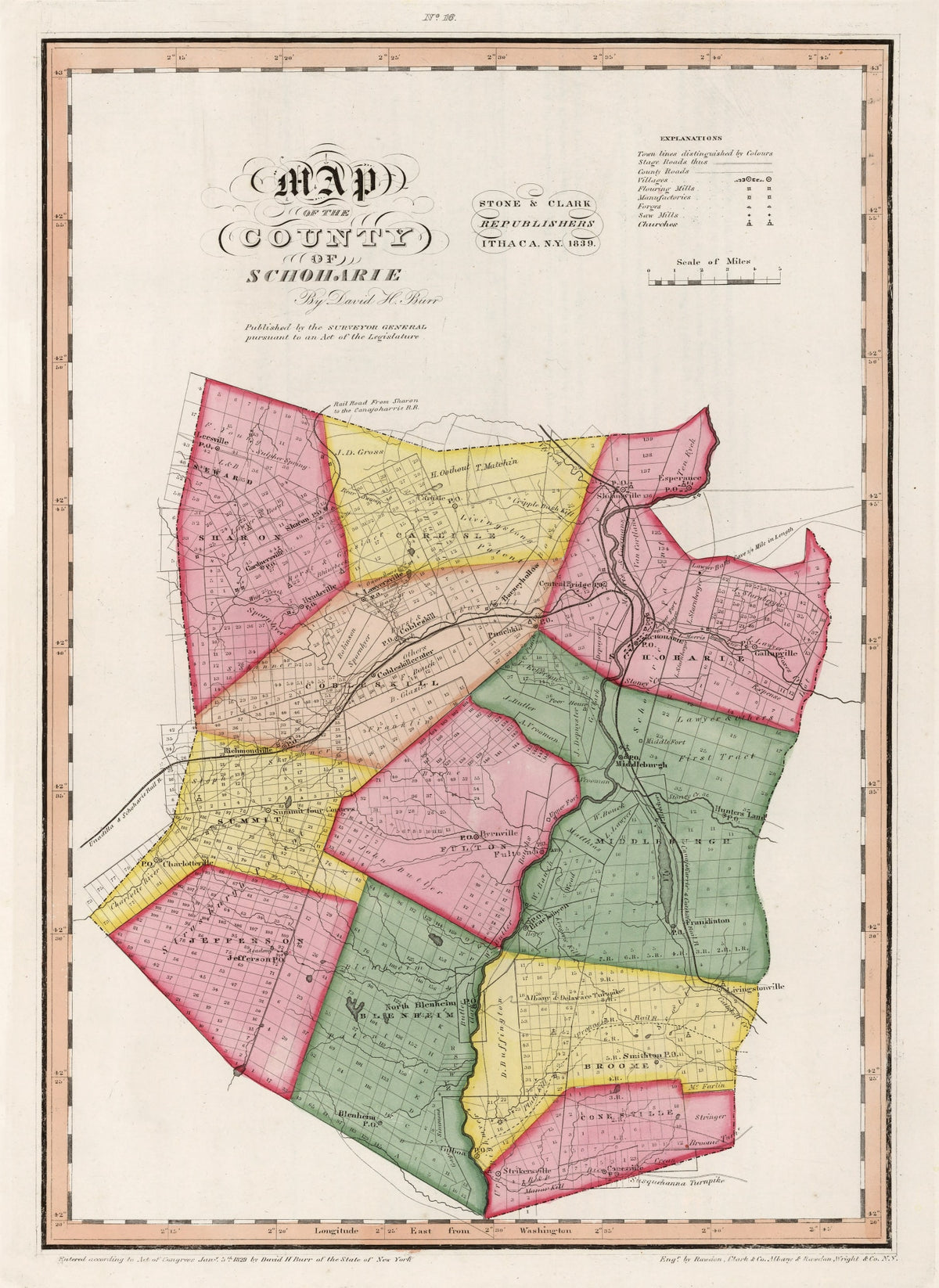 Preview of Vintage Map of Schoharie County, New York 1839