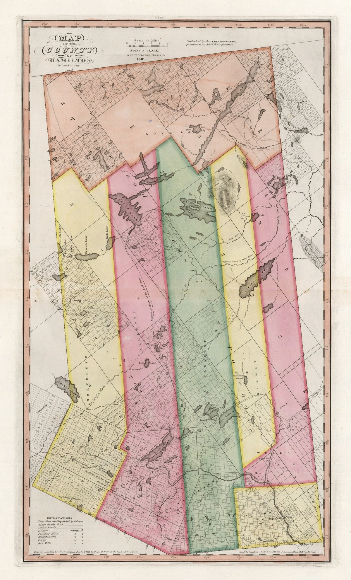 Preview of Vintage Map of Hamilton County, New York 1840