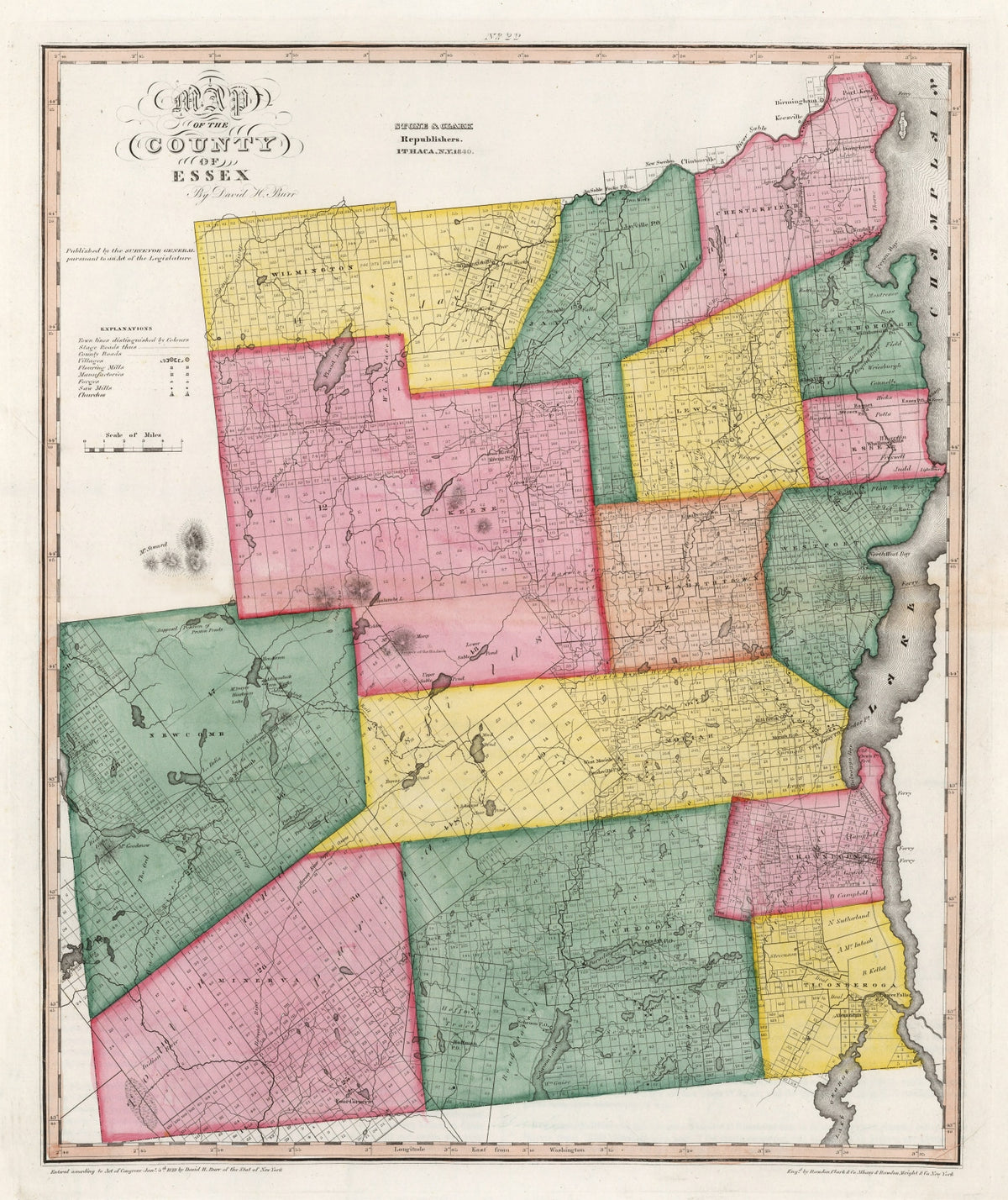 Preview of Vintage Map of Essex County, New York 1840