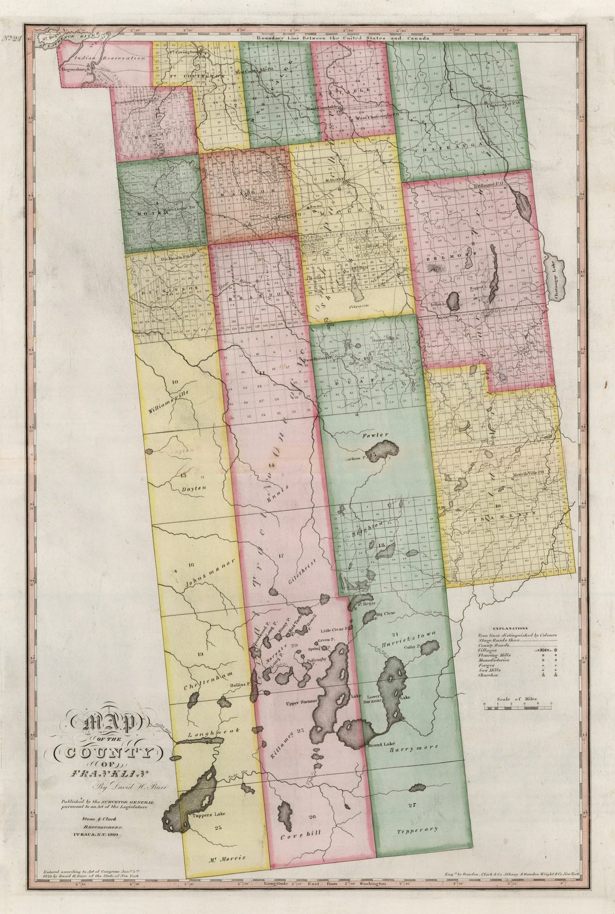 Preview of Vintage Map of Franklin County, New York 1840