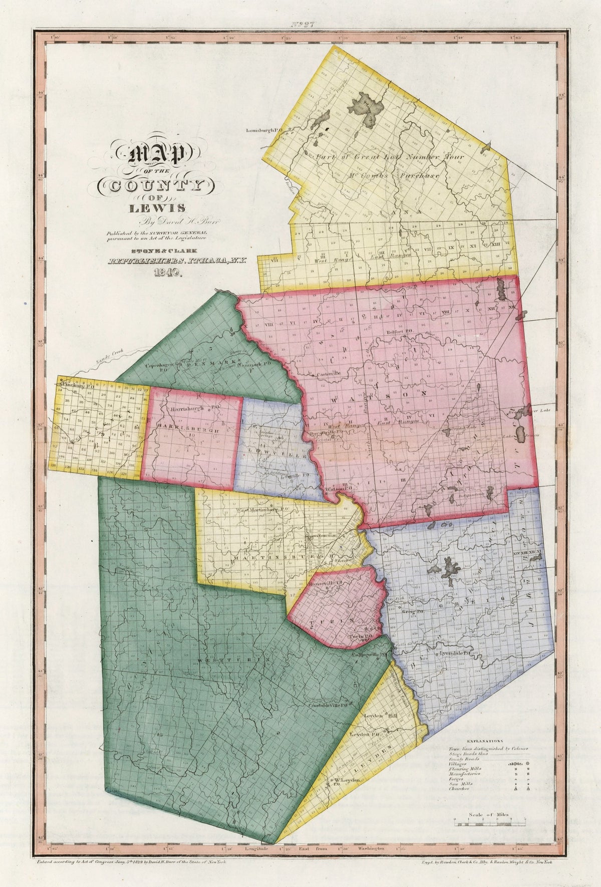Preview of Vintage Map of Lewis County, New York 1840