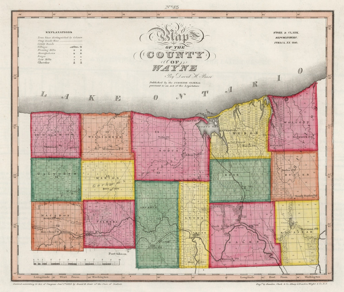 Preview of Vintage Map of Wayne County, New York 1840