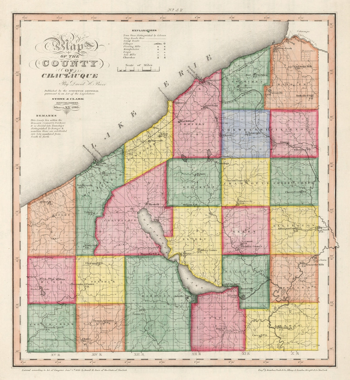 Preview of Vintage Map of Chautauqua County, New York 1840