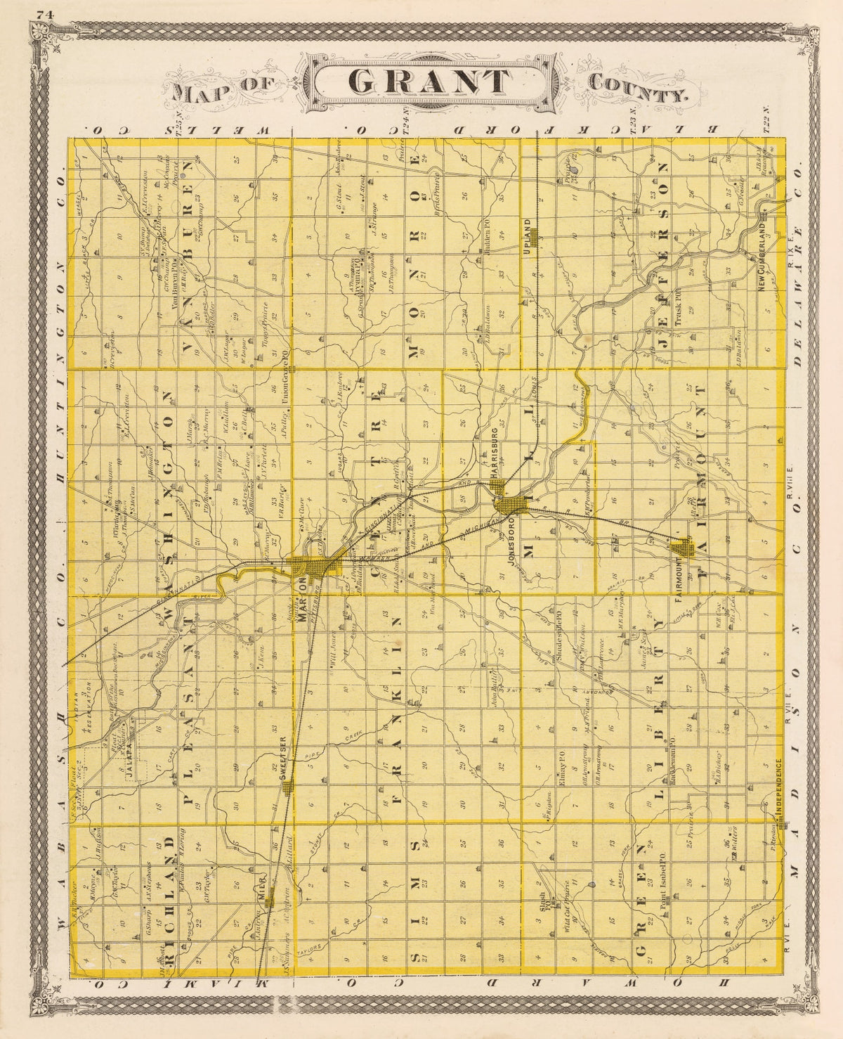 Preview of Vintage Map of Grant County, Indiana 1876
