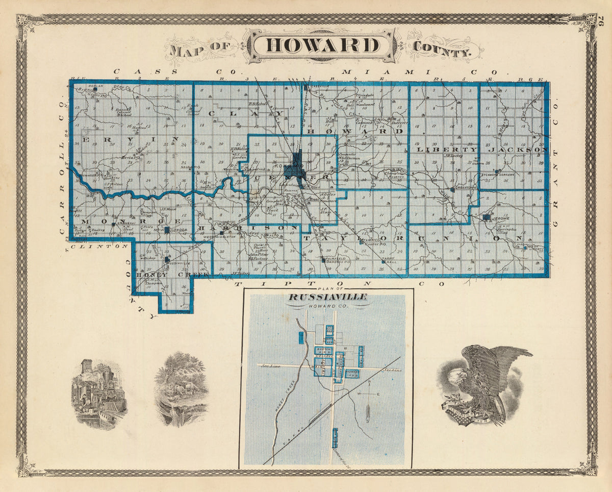 Preview of Vintage Map of Howard County, Indiana 1876