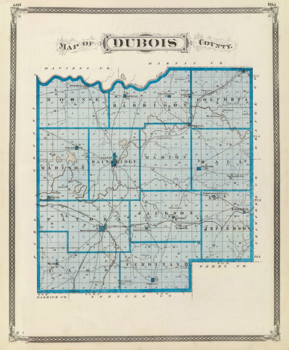 Preview of Vintage Map of Dubois County, Indiana 1876
