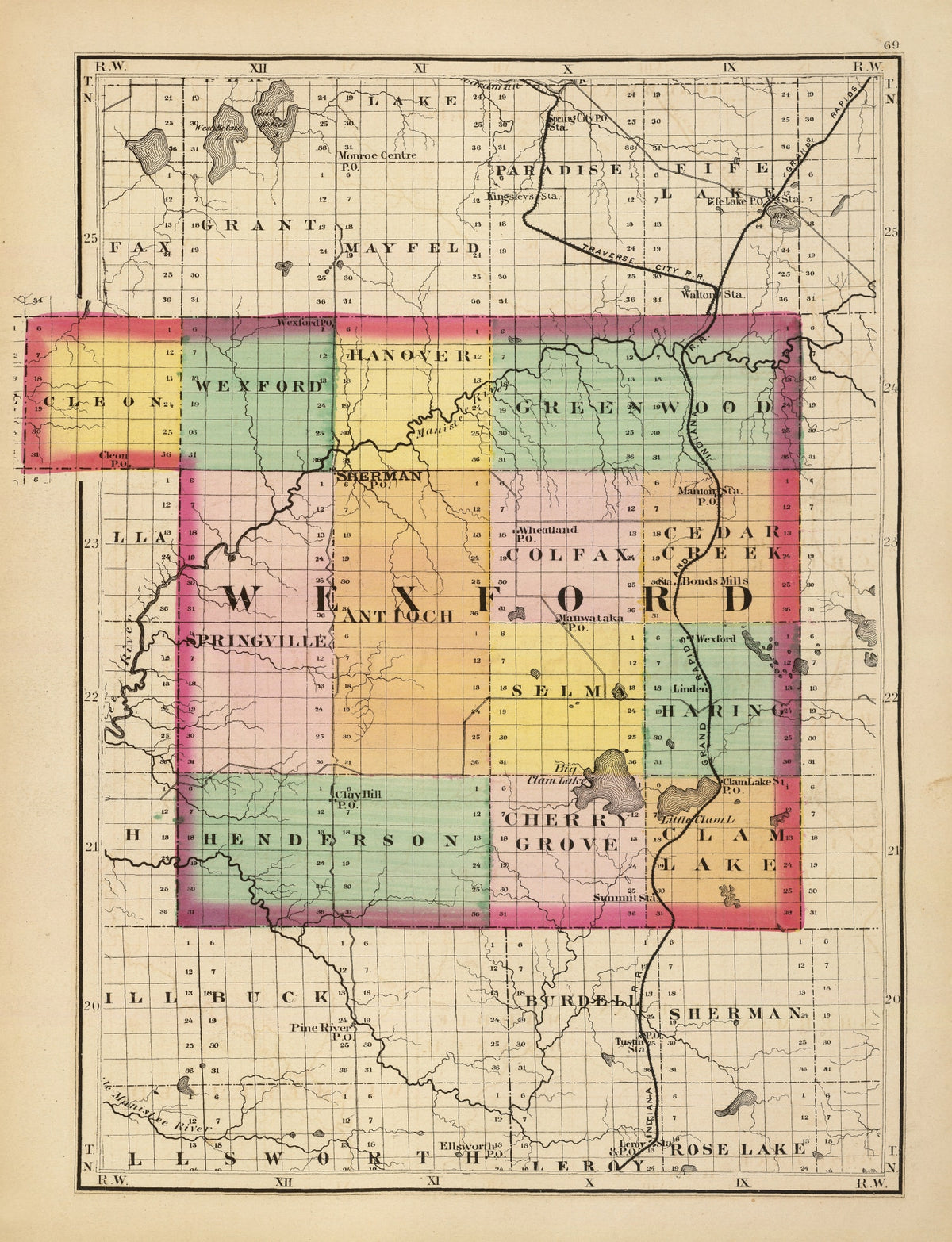 Preview of Vintage Map of Wexford County, Michigan 1873