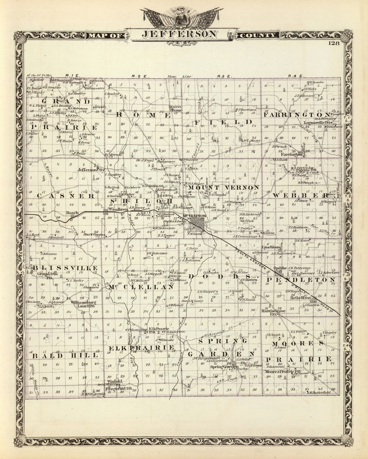 Preview of Vintage Map of Jefferson County, Illinois 1876
