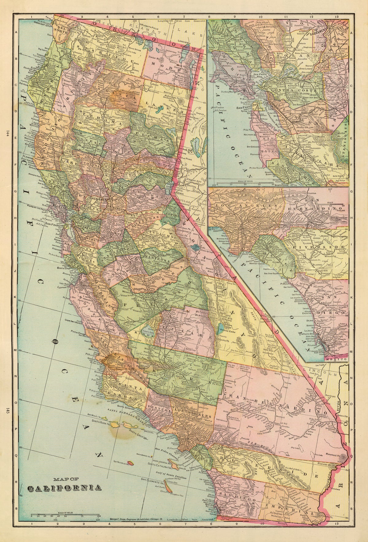 Preview of Vintage Map of California 1909