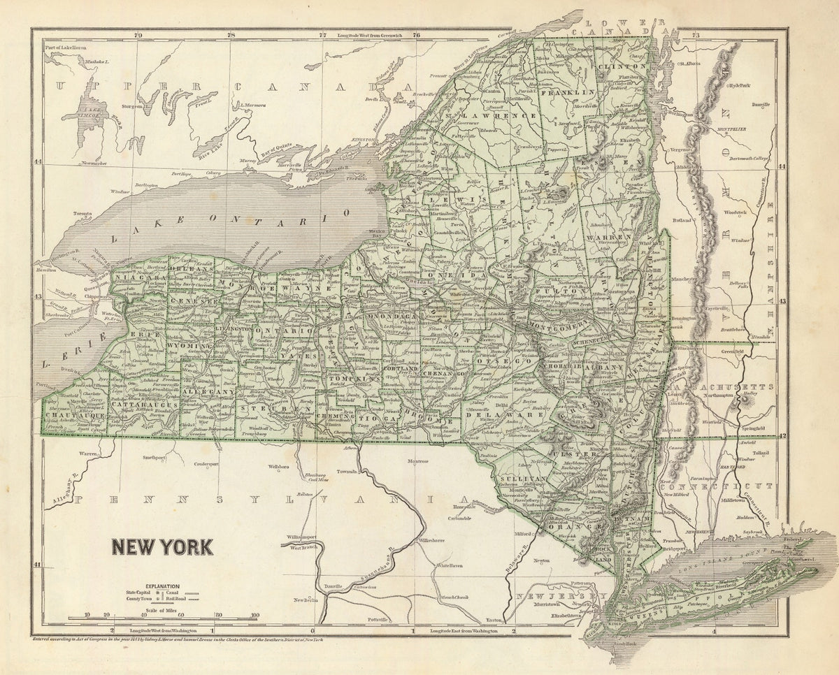 Preview of Vintage Map of New York 1842