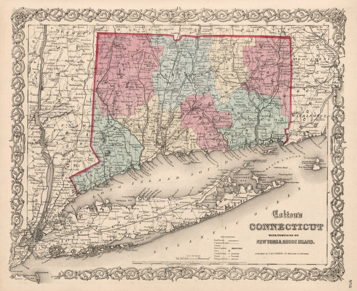 Preview of Vintage Map of Connecticut 1861