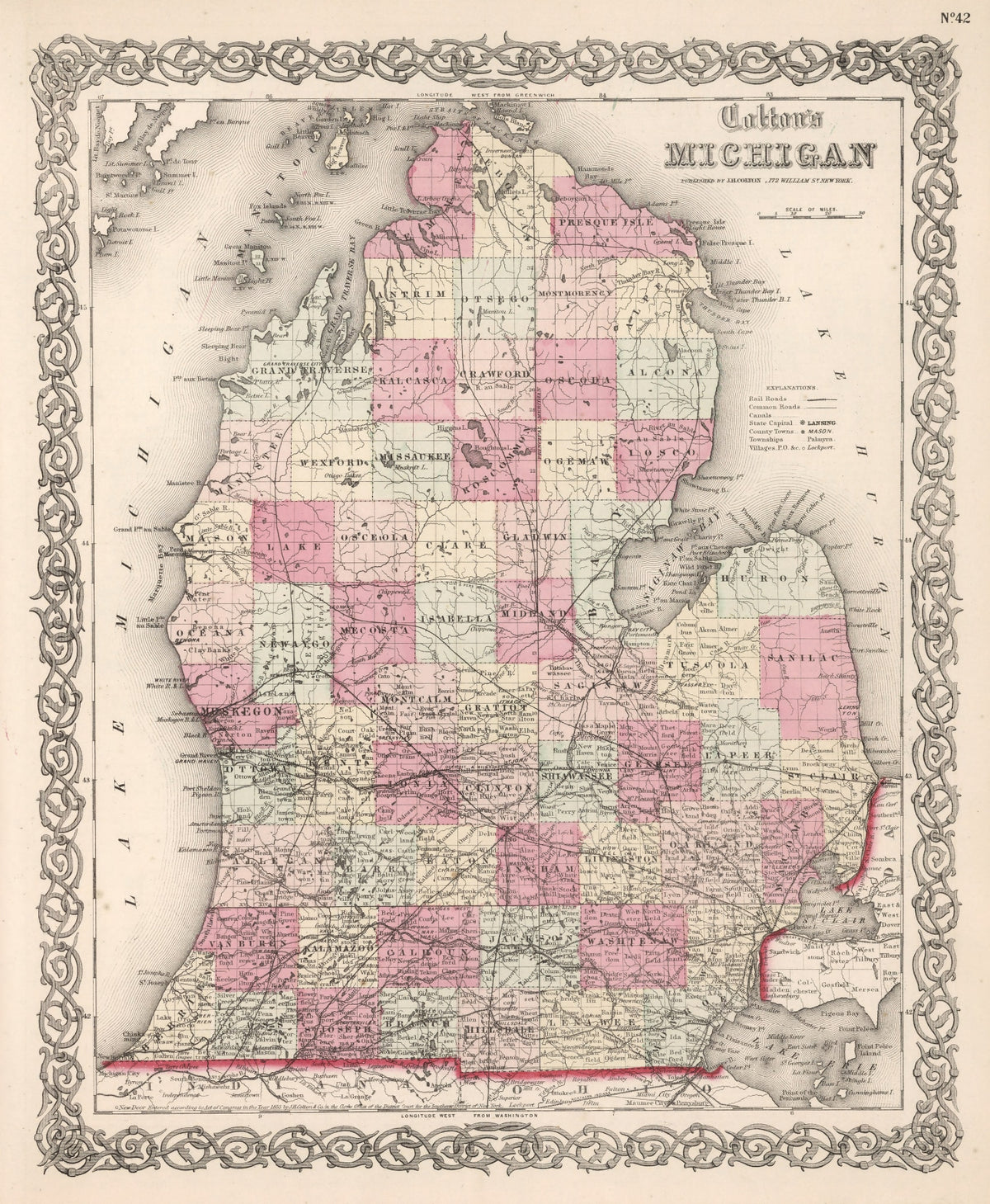 Preview of Vintage Map of Michigan 1861