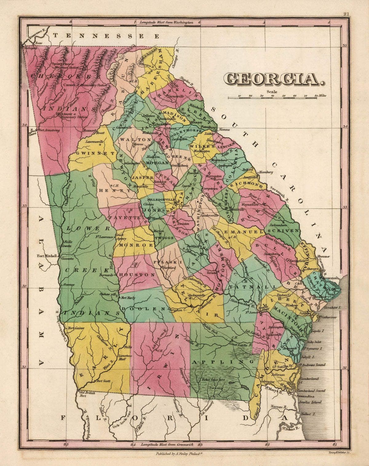 Preview of Vintage Map of Georgia 1824