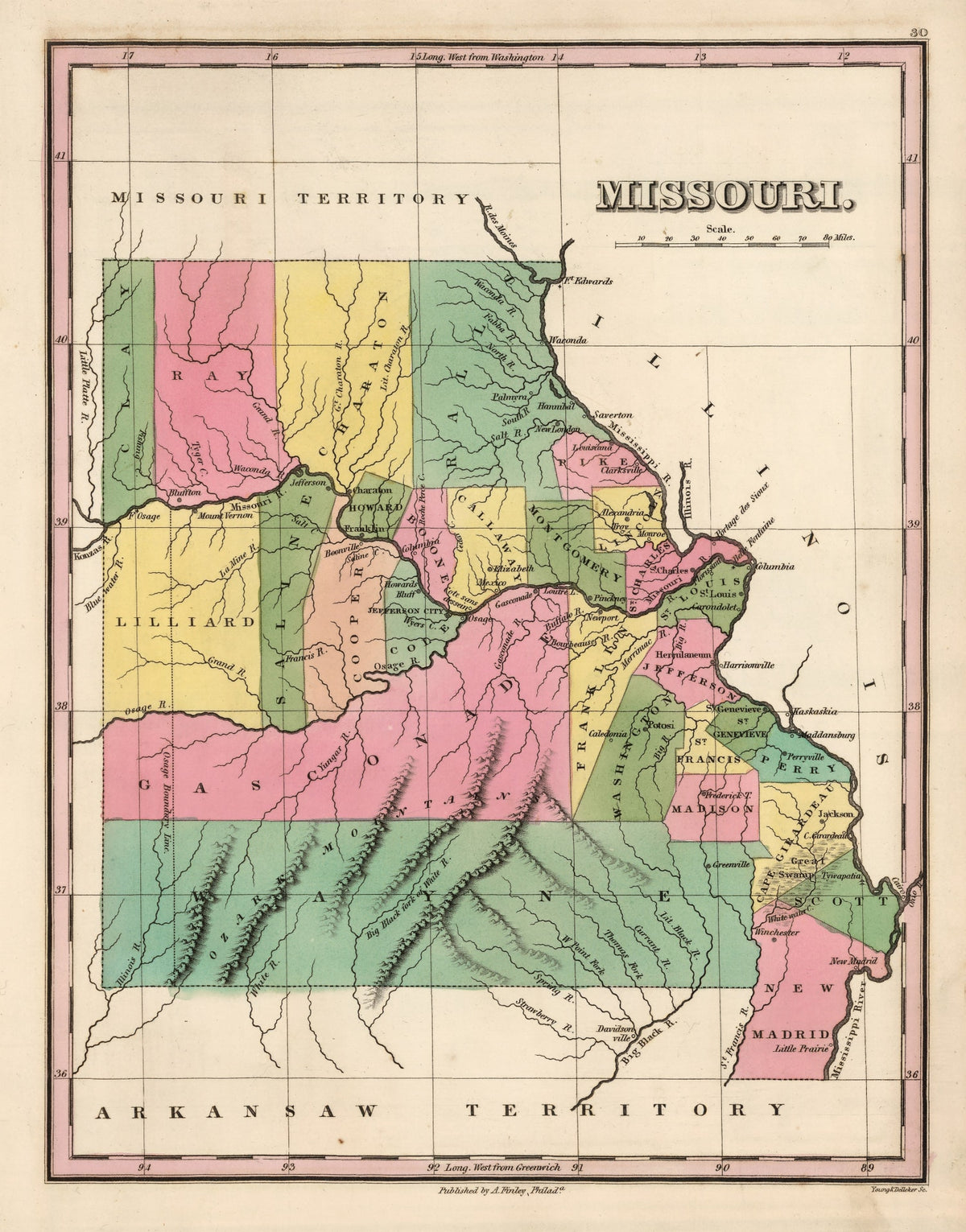 Preview of Vintage Map of Missouri 1824