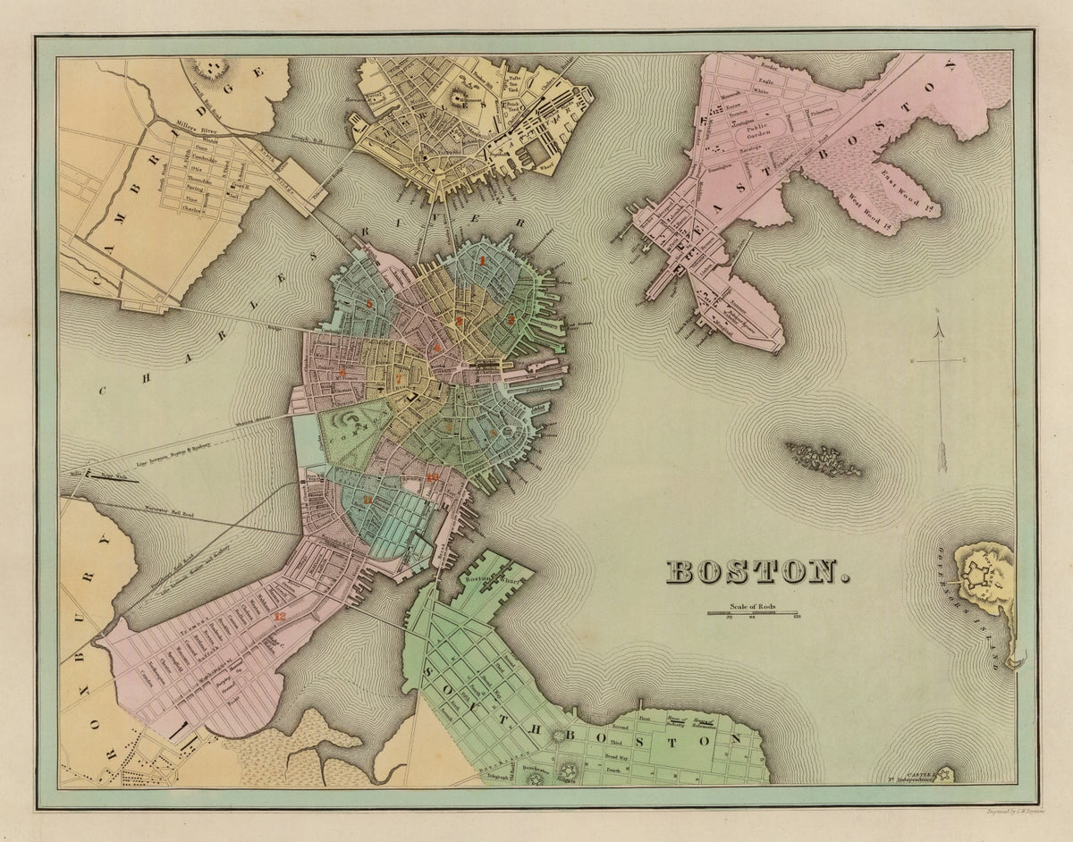 Preview of Vintage Map of Boston, Massachusetts 1838