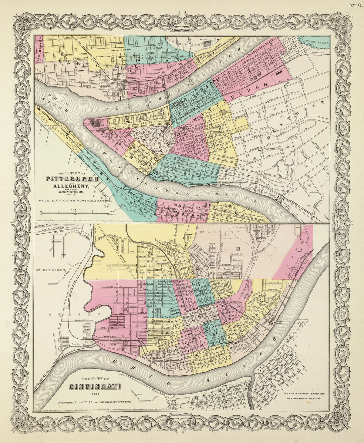 Preview of Vintage Map of Cincinnati, Ohio 1856