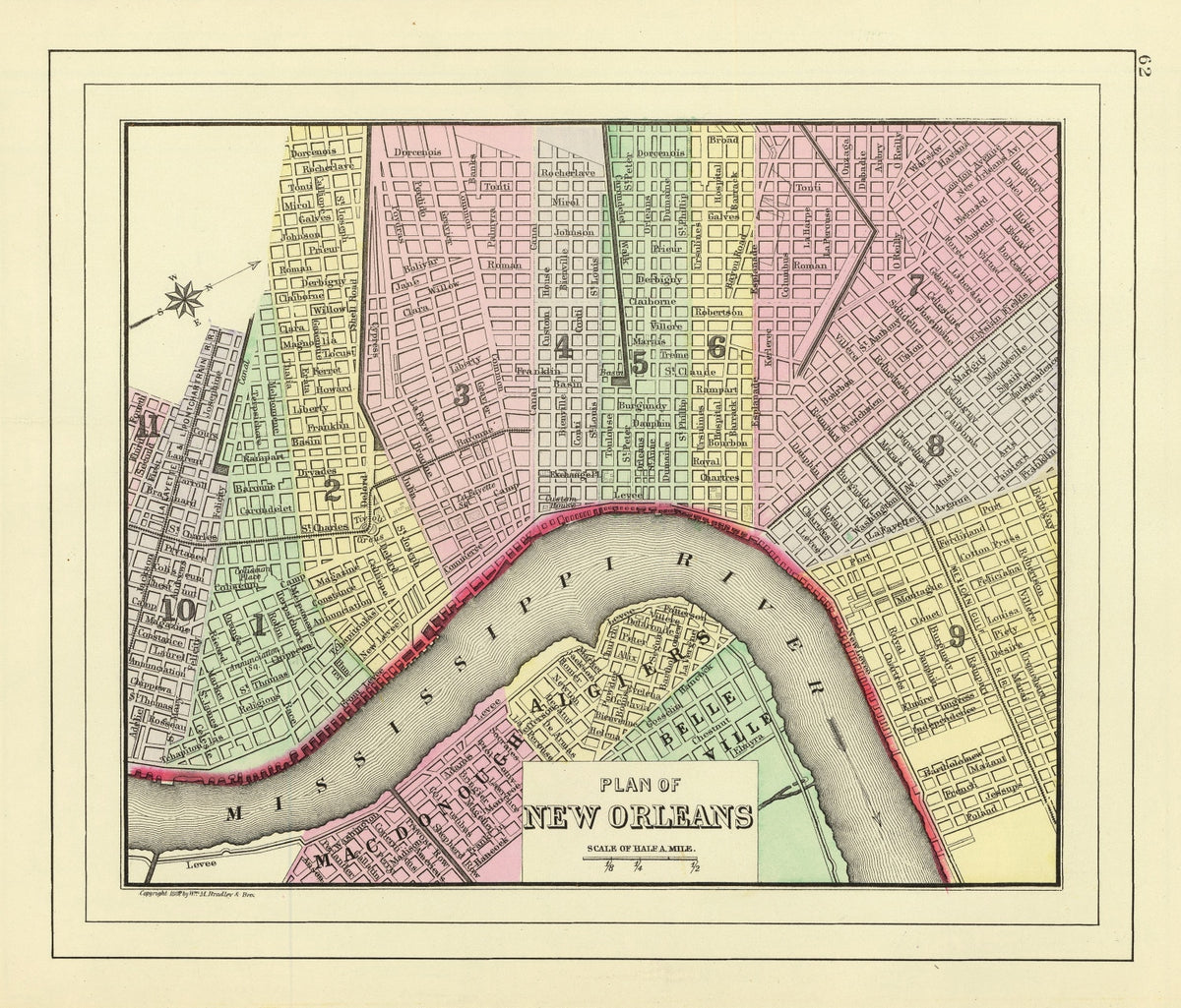 Preview of Vintage Map of New Orleans, Louisiana 1890