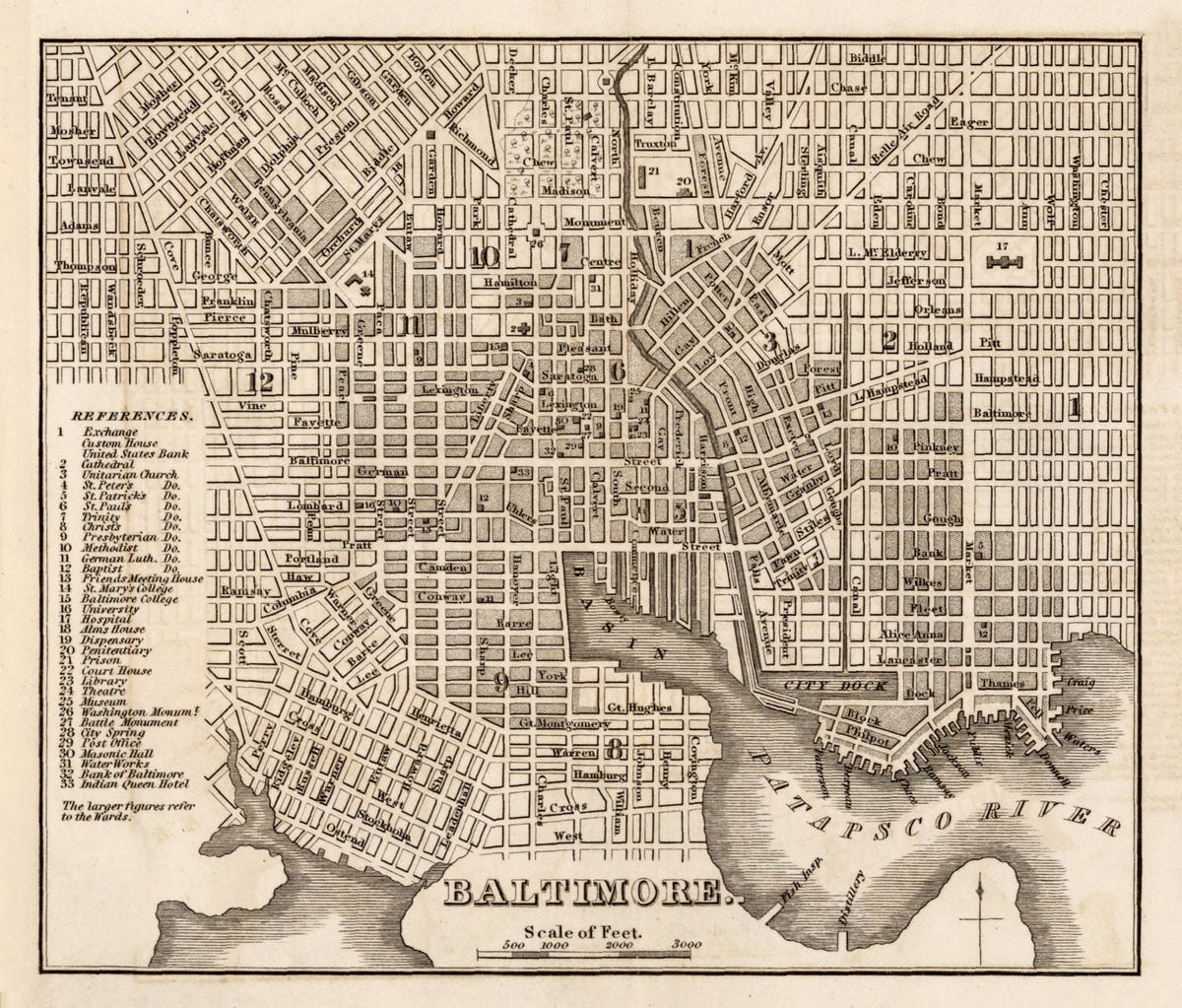 Preview of Vintage Map of Baltimore, Maryland 1844