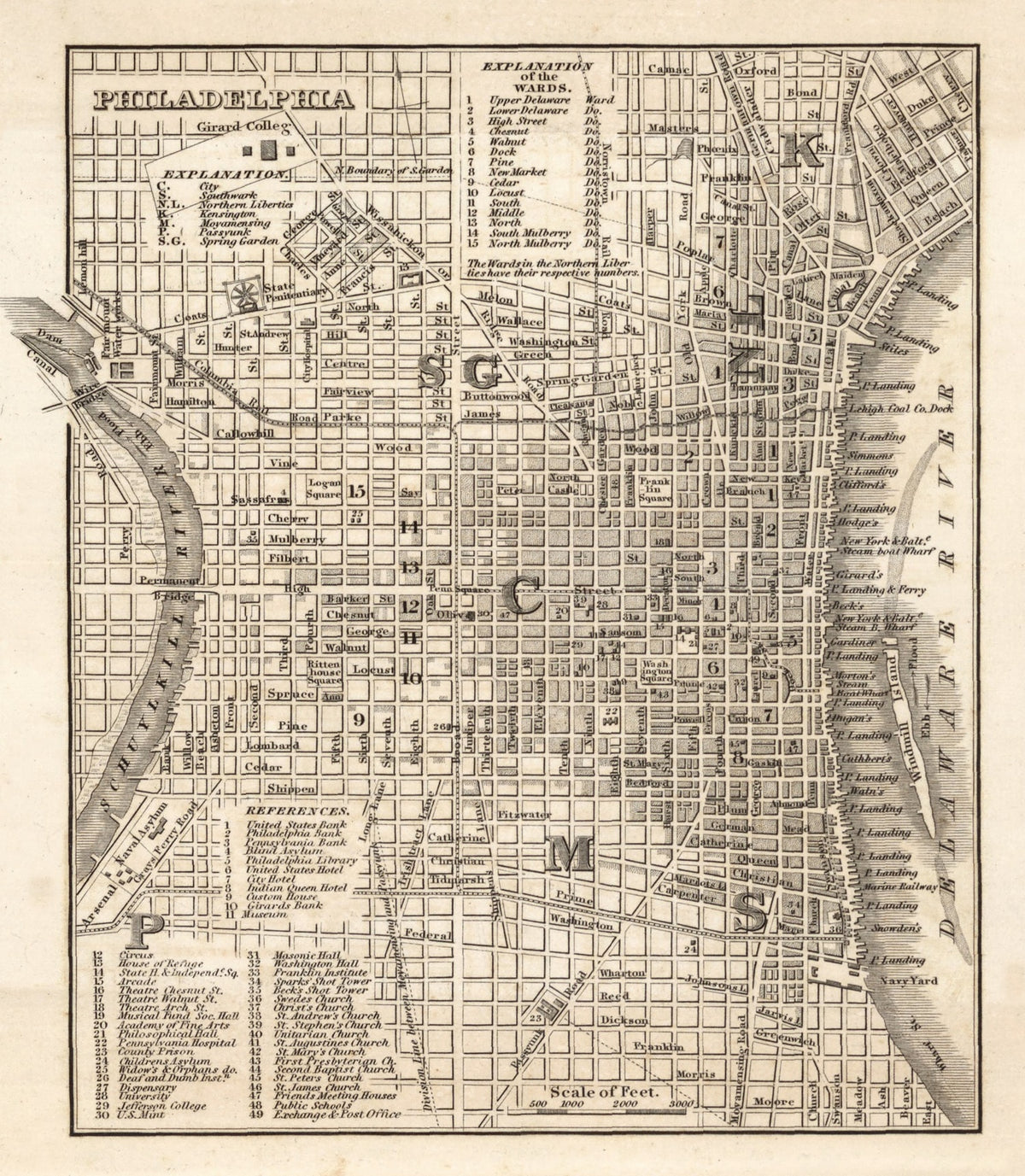 Preview of Vintage Map of Philadelphia, Pennsylvania 1844