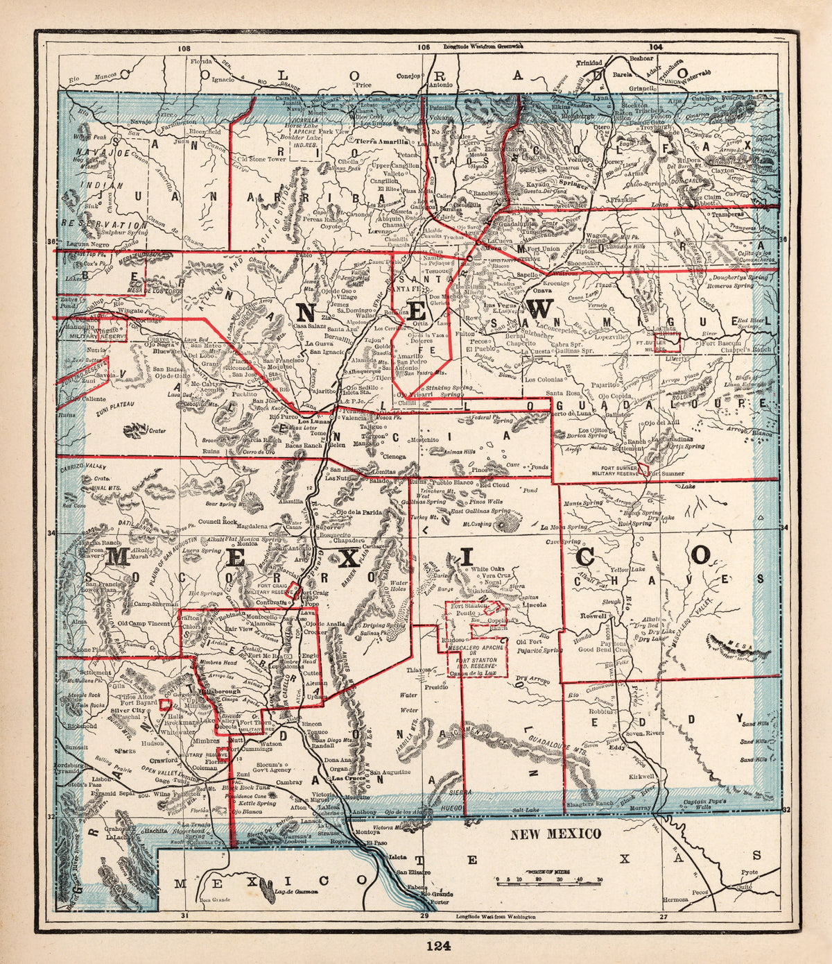 Preview of Vintage Map of New Mexico 1893